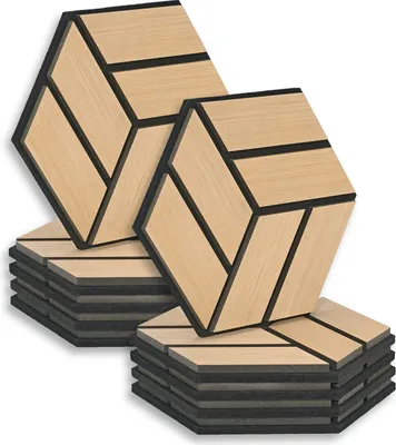 Produktbild von Homestyle4u Akustikpaneele 10 Stück Natur Eiche Holz Schallschutz