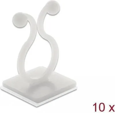 Produktbild von DeLOCK Kabeldriller mit Klebesockel natur 10 Stück, Kabelhaken, Flur, Nylon, Transparent