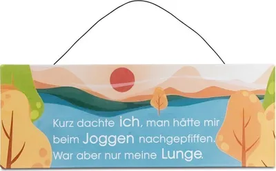 Produktbild von Wandbild mit Draht-Aufhängung 40 x 15cm aus Metall mit Spruch