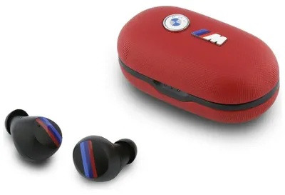 Zdjęcie produktu dla Słuchawki Bluetooth TWS BMW M Metal Logo ENC czerwony