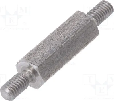 Immagine prodotto di 10 distanziatori con filettatura da 15 mm, filetto esterno: M3, esagonali, dimensioni 444x15. Distanziatori