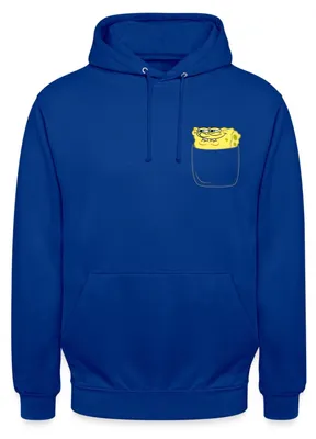 Produktbild von Spreadshirt SpongeBob Schwammkopf Brustmotiv Fanartikel Uni Hoodie, XL, Royalblau