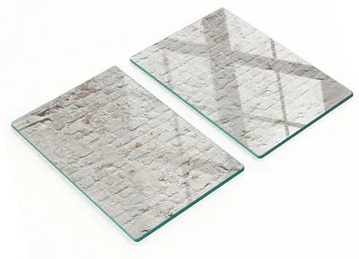 Produktbild von Küchenservierbretter aus Glas mit Backsteinmuster, 2 x 40 x 52 cm