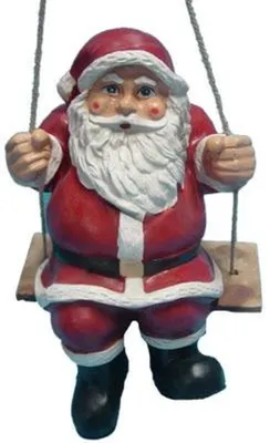Produktbild von Design Weihnachtsmann auf Schaukel Garten Statue Skulptur Figuren Skulpturen Neu