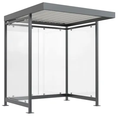 Produktbild von Raucherunterstand, Fahrgastunterstand, 6-7 Personen, 2.510 x 2.165 x 2.165 mm (HxBxT), 4 Wände, grauweiß