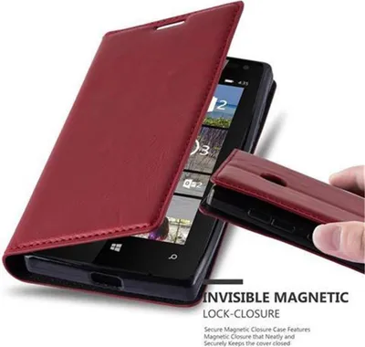 Immagine prodotto di Cadorabo cover per Nokia Lumia 435 cover protettiva in rosso custodia per cellulare cover chiusura magnetica