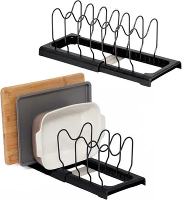 Produktbild von Famanu Küchenorganizer Set aus 2 Haltern für Pfannendeckel und Löffel - platzsparend und vielseitig