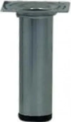 Image de Pied de meuble cylindrique fixe acier époxy gris, 10 cm