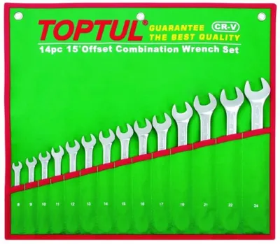 Produktbild von TOPTUL Doppel-Gabelschlüsselsatz GAAA1408 Chrom-Vanadium-Stahl 2.2kg