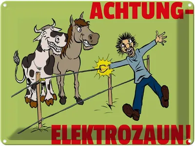 Produktbild von vianmo Blechschild 30x40 cm Tiere Achtung Elektrozaun Warnschild Hinweisschild Sicherheit Vorsicht