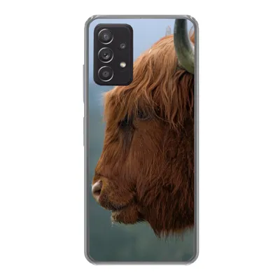 Produktbild von MuchoWow® Handyhülle Schutzhülle Hülle für Samsung Galaxy A53 5G Schottische Highlander - Tiere - Nebel Silikon Softcase Handy Hülle - Schutzabdeckung