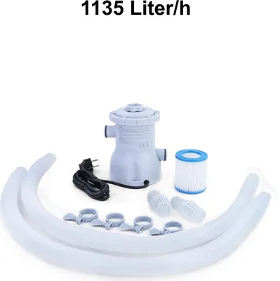Produktbild von Pool Filterpumpe Wasserfilter Kartuschenfilter Swimmingpool 1135 l/h 300 GAL