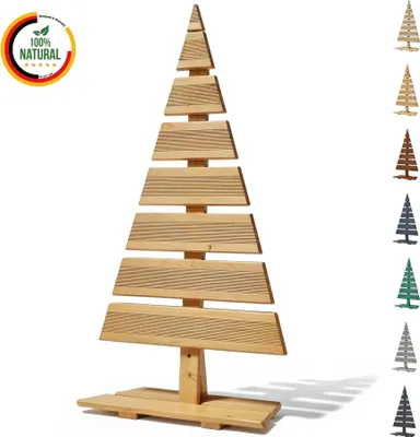 A wooden Christmas tree decoration.