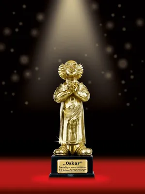 Produktbild von Gilde Clown, "Oskar", Kunstharz, goldfarben, VE 1, H. 17.5 cm 10200 4009079102000