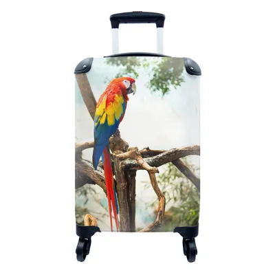Produktbild von MuchoWow® Koffer Handgepäck Trolley Rollkoffer Kleine Reisekoffer mit 4 Rollen - Papagei - Vogel - Regenbogen - Tropisch - Cabin Size < 55x40x23 cm & 55x40x20 cm - Fotokoffer - Kabinenkoffer - Boardgepäck - Reise-Box - Reisekoffer - Reisegepäck - Koffer mit Bild - Trolley für Kinder