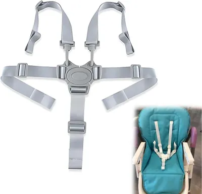 Imagen del producto de Arnés de seguridad de 5 puntos para cochecitos y tronas, ajustable, para bebés y niños