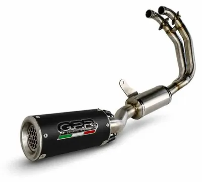Obrázok produktu pre Kompletný výfukový systém GPR M3 s čiernym titánovým katalyzátorom a adaptérom pre motocykel Aprilia RS 660 (norma e5+)
