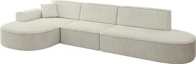 Produktbild von ALTDECOR Ecksofa in L-Form  MARI-L2 - 328x171x79,5 cm  Cremeweiß -  Corner Sofa Bett Eckcouch Couch  Wohnlandschaft Cauchsofa