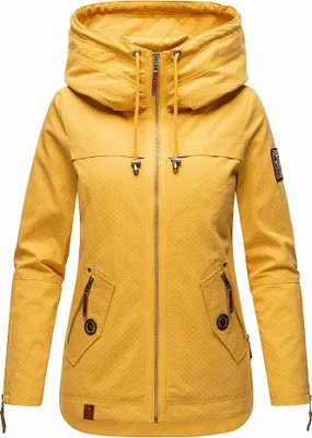 Produktbild von Navahoo Damen Jacke Frühling Herbst Übergangsjacke Print Parka Mantel Kapuze Wekoo Gelb Mit Print Gr: 36 - S