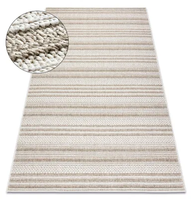 Image de Tapis JERSEY 19233 beige - Lignes, structurelles, boucle BOHO beige 60x100 cm