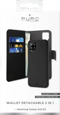 Obrázek produktu pro Odnímatelná peněženka EcoLeather pro Samsung Galaxy A42 5G, černá