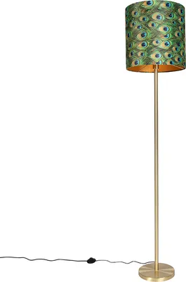 Produktbild von Messing Stehlampe mit Pfauenschirm 40 cm Simplo
