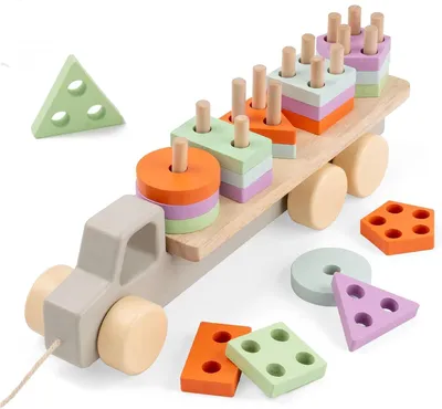 Produktbild von Montessori-Spielzeug für 3-Jährige – Lernspielzeug für Kinder – Entwicklungsförderndes Spielzeug – Ab 36 Monaten – Holzspielzeug