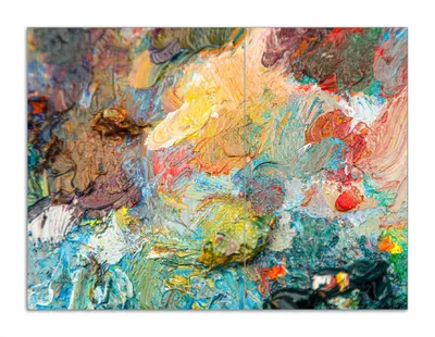 Produktbild von Wallario Herdabdeckplatte aus Glas, Größe 70 x 52 cm 2-teilig, Motiv Künstlerischer Farbrausch