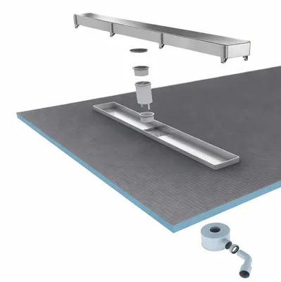 Obrázok produktu pre Sprchová vani?ka Marwell Showerboard, vrátane odtokového kanála, strieborná, 80 x 120 x 4 cm