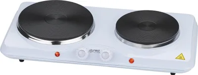 Produktbild von TZS First Austria Doppelkochplatte, Kochplatte aus Gusseisen, 2500W, Thermostat mit 5 Temperaturstufen, Weiß