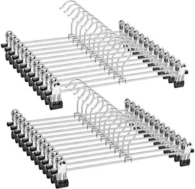 Productafbeelding van Famanu kledingrek, verchroomd - ruimtebesparend - set van 24 - 30 cm