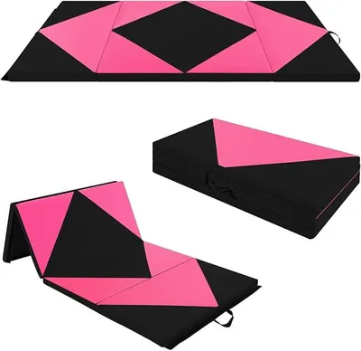 Imagen del producto de Colchoneta plegable, 240 x 117 x 5 cm. Colchoneta de suelo blando con 2 asas de transporte y cierres de velcro, ideal para gimnasia, yoga y juegos. Alfombra deportiva para fitness, perfecta para uso en casa