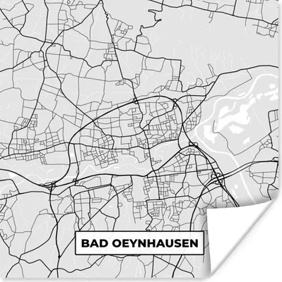 Produktbild von MuchoWow® Poster Stadtplan - Karte von Bad Oeynhausen - Deutschland - Karte 50x50 cm - Wohnzimmerdekoration