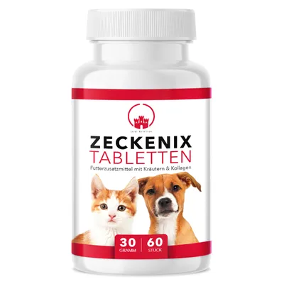 Produktbild von Saint Nutrition® Zeckenix Tabletten – Zeckenbefall – für Hunde und Katzen – Zeckenschutz Hund – Zeckentabletten – Zeckenmittel - Zecken Hund