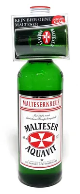 Produktbild von Malteser Aquavit Geschenkset - Malteser Aquavit 0,7l 700ml (40% Vol) + Glas -[Enthält Sulfite]