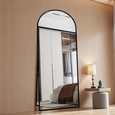Produktbild von INONEFT Ganzkörperspiegel 180×80 cm, Standspiegel mit gewölbtem Top, Wandspiegel, Großer Spiegel für Schlafzimmer, Wohnzimmer Ankleidezimmer, Gold