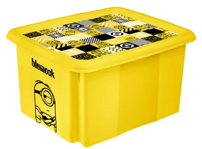 Image de Boîte de rangement keeeper Karolina « Minions Mosaic » 24 litres, jaune