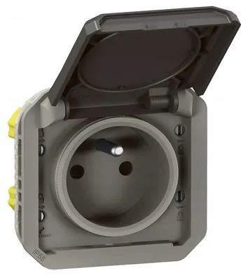 Image de Prise étanche Legrand PLEXO 069840L, indice de protection IP55, couleur anthracite