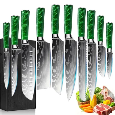 Productafbeelding van 10-delige Keukenmessen Set met Professionele Messen in Cadeauverpakking