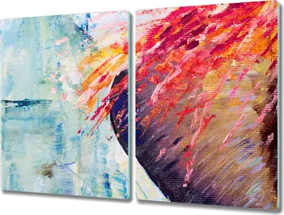 Produktbild von Coloray Küchenbrett Kochplattenabdeckung Hackbrett Schneidebrett Herdabdeckplatte 2x40x52 cm - Abstraktes Gemälde
