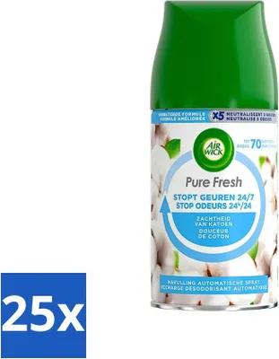 Produktbild von Air Wick Pure – Nachfüllpackung für Lufterfrischer – Baumwollweich – 250 ml - Vorteilspack - 25 Stücke