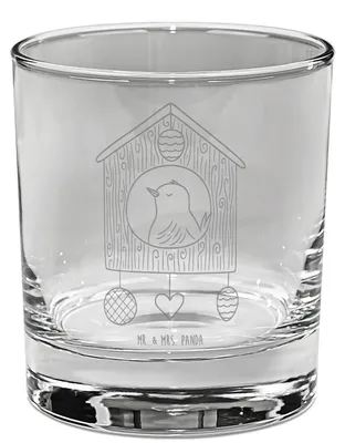 Produktbild von Mr. & Mrs. Panda Glas Vogel Haus - Transparent - Geschenk, Familie, Zuhause, Tumbler, Gute Laune, Cocktailglas, Gin, Nest, Castle, Wohnung, gravur