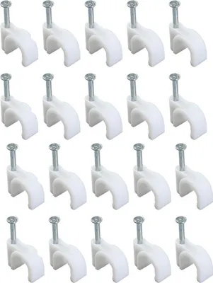Produktbild von 100 PCS 5mm Stahl Nagel Line Clip Runde Kabelbefestigung Clips für Wand montiert Cord Management