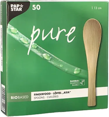 Image de PAPSTAR 88766 PAPSTAR Cuillère à fingerfood "pure", 130 mm, naturel