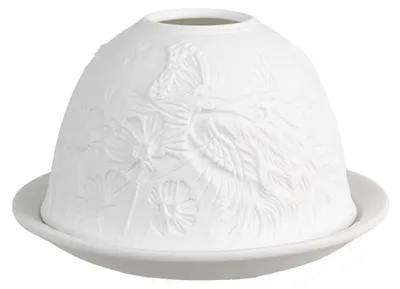 Immagine prodotto di Portacandele Clayre & Eef Ø 12x8 cm Gatto in porcellana bianca