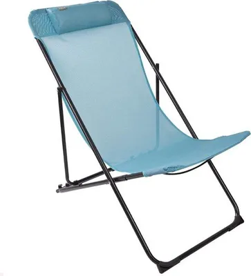 Productafbeelding van Klapstoel voor strand, camping, tuin of buiten, maximaal 110 kg draagvermogen, verstelbare strandstoel met beklede kussens, 3 standen