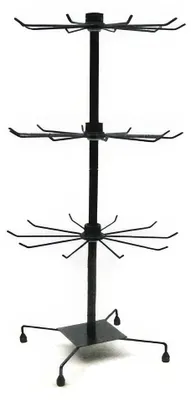 3-stöckiger Displayständer aus Metall, schwarz, 73 cm