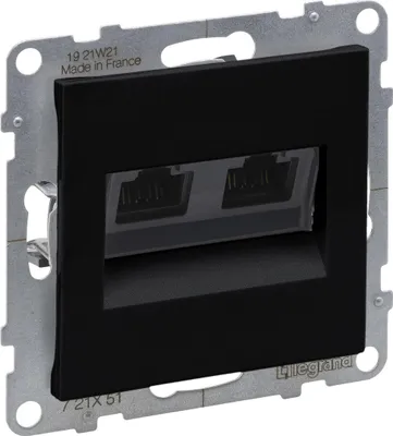 Produktbild von 2XRJ45/Kat. 5E UTP-Buchse, SCHWARZ SUNO