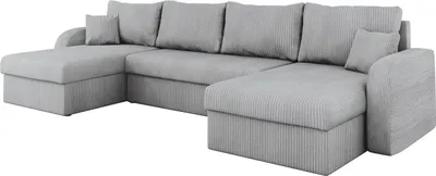 Produktbild von MIRJAN24 Ecksofa Kris U Cord, Stilvoll Eckcouch mit Bettkasten und Schlaffunktion, U-Form Schlafsofa (Farbe: Poso 110)