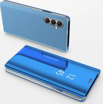 Produktbild von Handy Hülle für Samsung Galaxy A05s Clear View Hülle Klapp Flip Hülle Bumper Cover Spiegel Mirror, Farbe: Blau